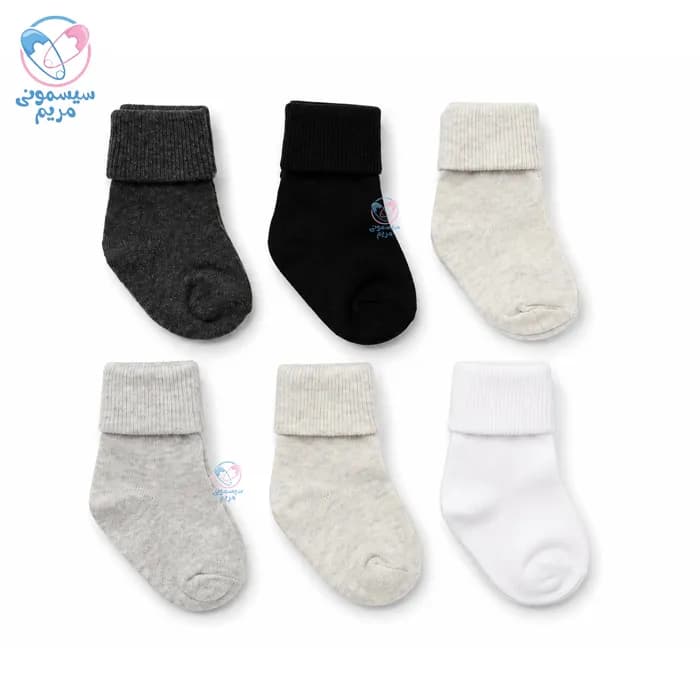 پک جوراب 6 عددی دفنه بیبی Defne Baby e00424