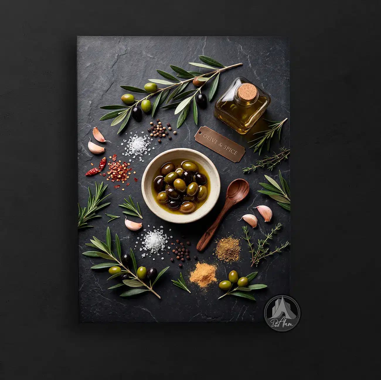 تابلو آشپزخانه طرح روغن زیتون و گیاهان CA-(1015) | دکور آشپزخانه طبیعی — تصویر ۱۲