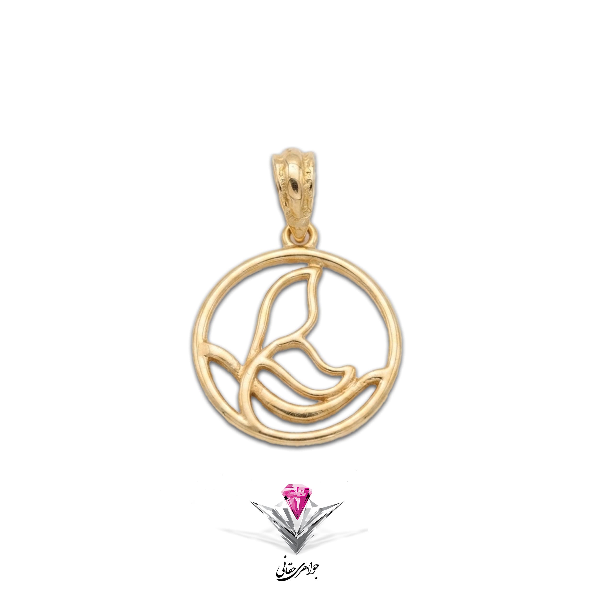 آویز طلا زنانه مینیمال طرح دم نهنگ — تصویر ۲