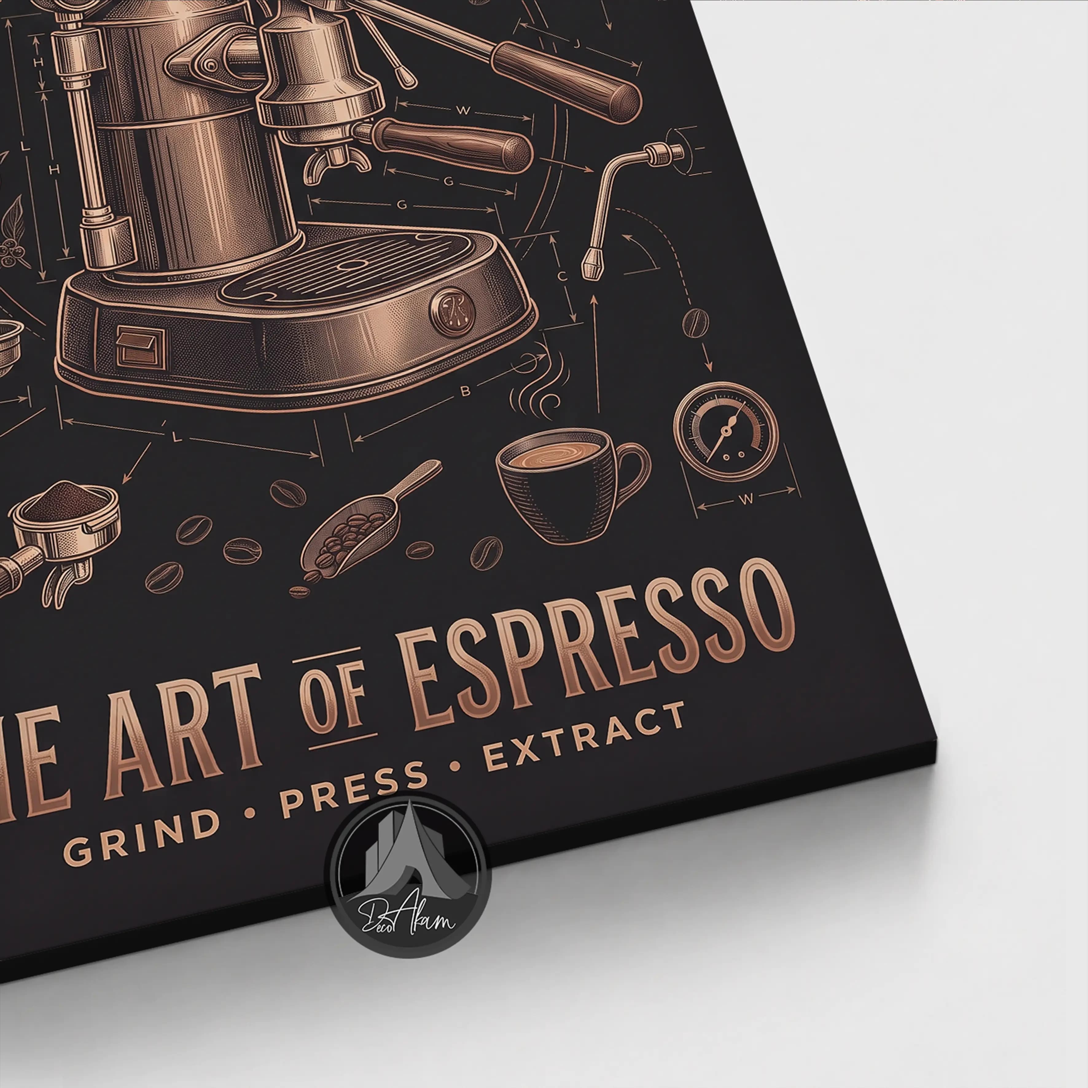 تابلو کافی شاپ طرح The Art of Espresso کد DA-(1111) | دکور باریستا — تصویر ۱۰