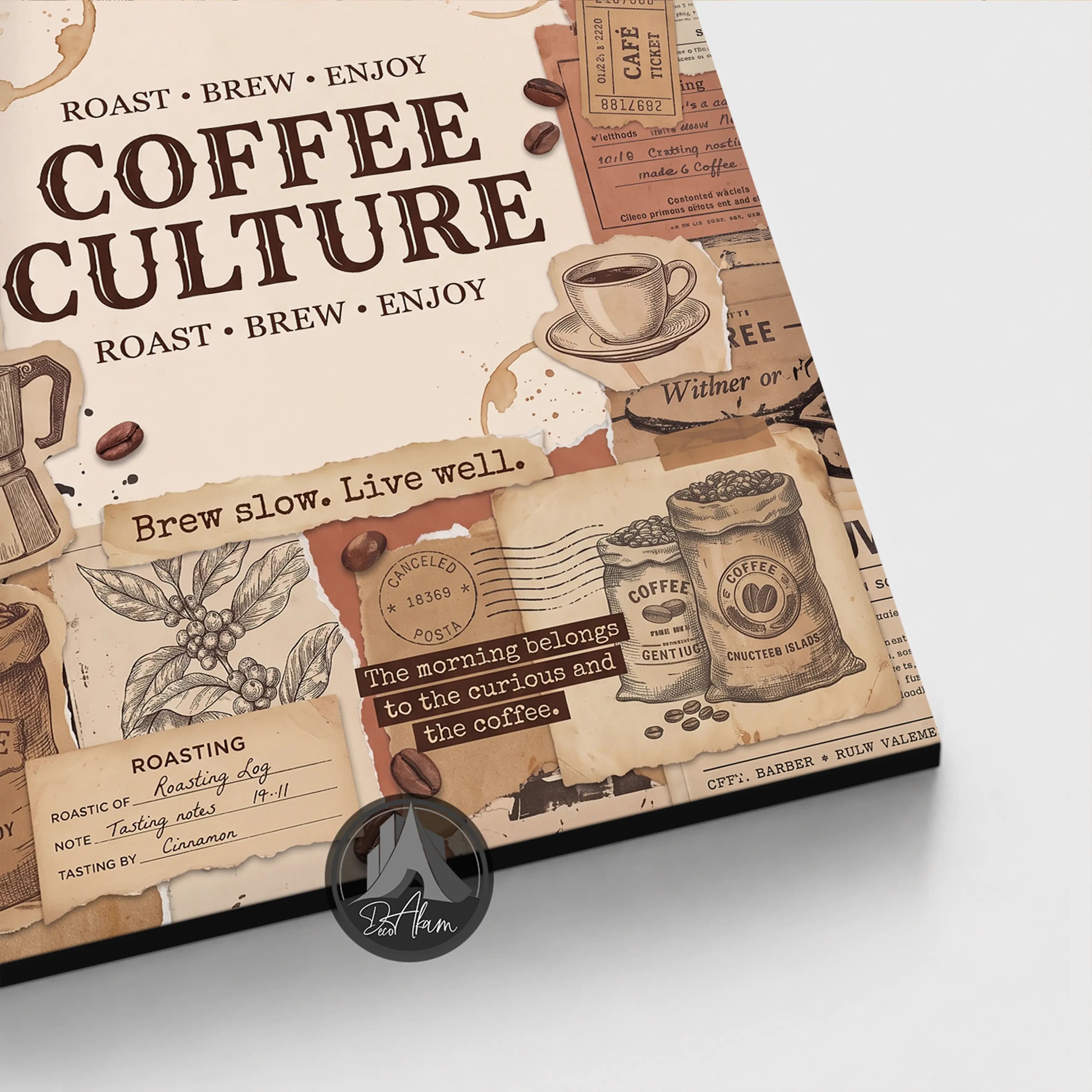 تابلو کافی شاپ طرح Coffee Culture و کلاژ وینتیج کد DA-(1110) | دکور کافه — تصویر ۱۰