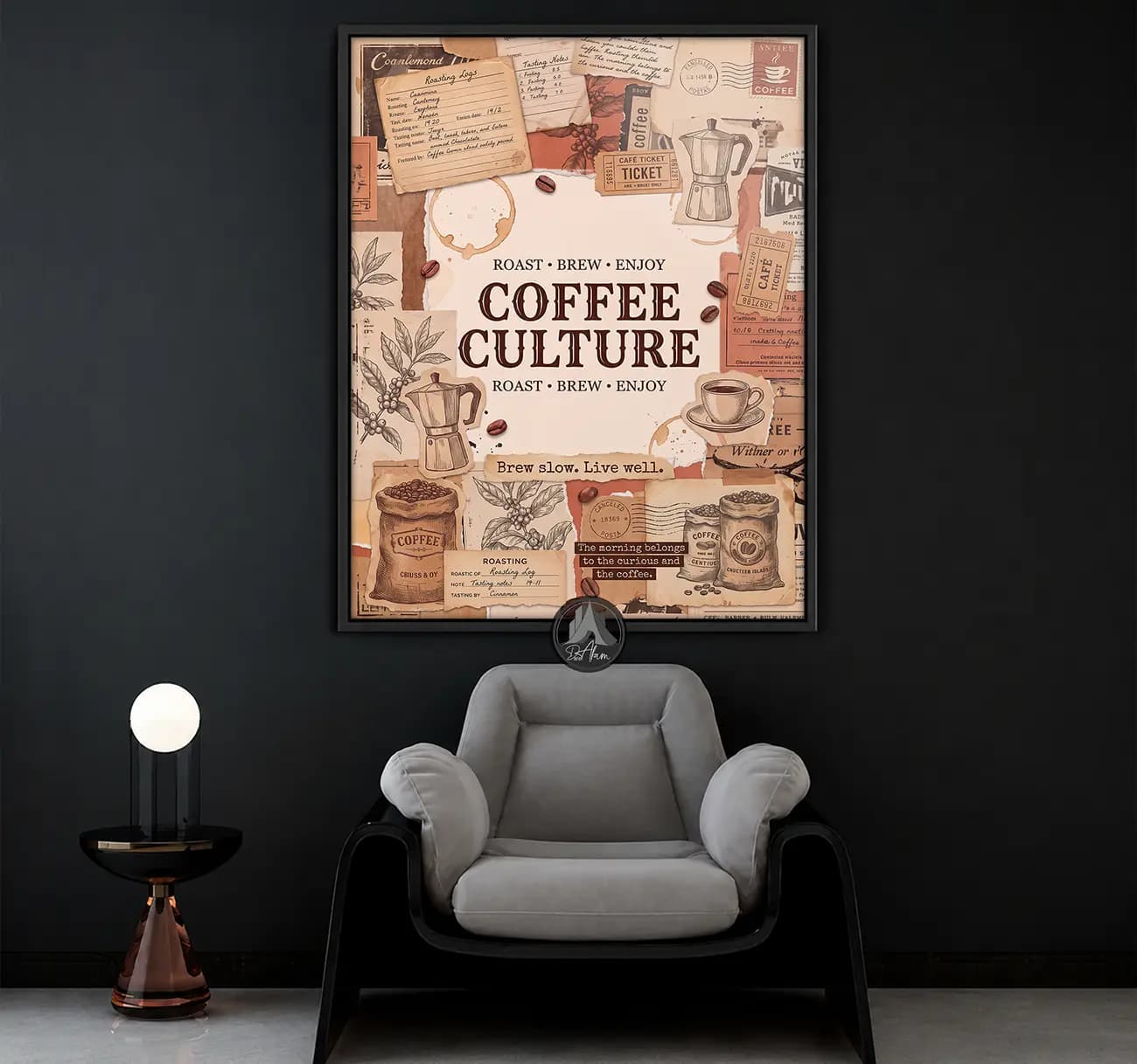 تابلو کافی شاپ طرح Coffee Culture و کلاژ وینتیج کد DA-(1110) | دکور کافه — تصویر ۱۱