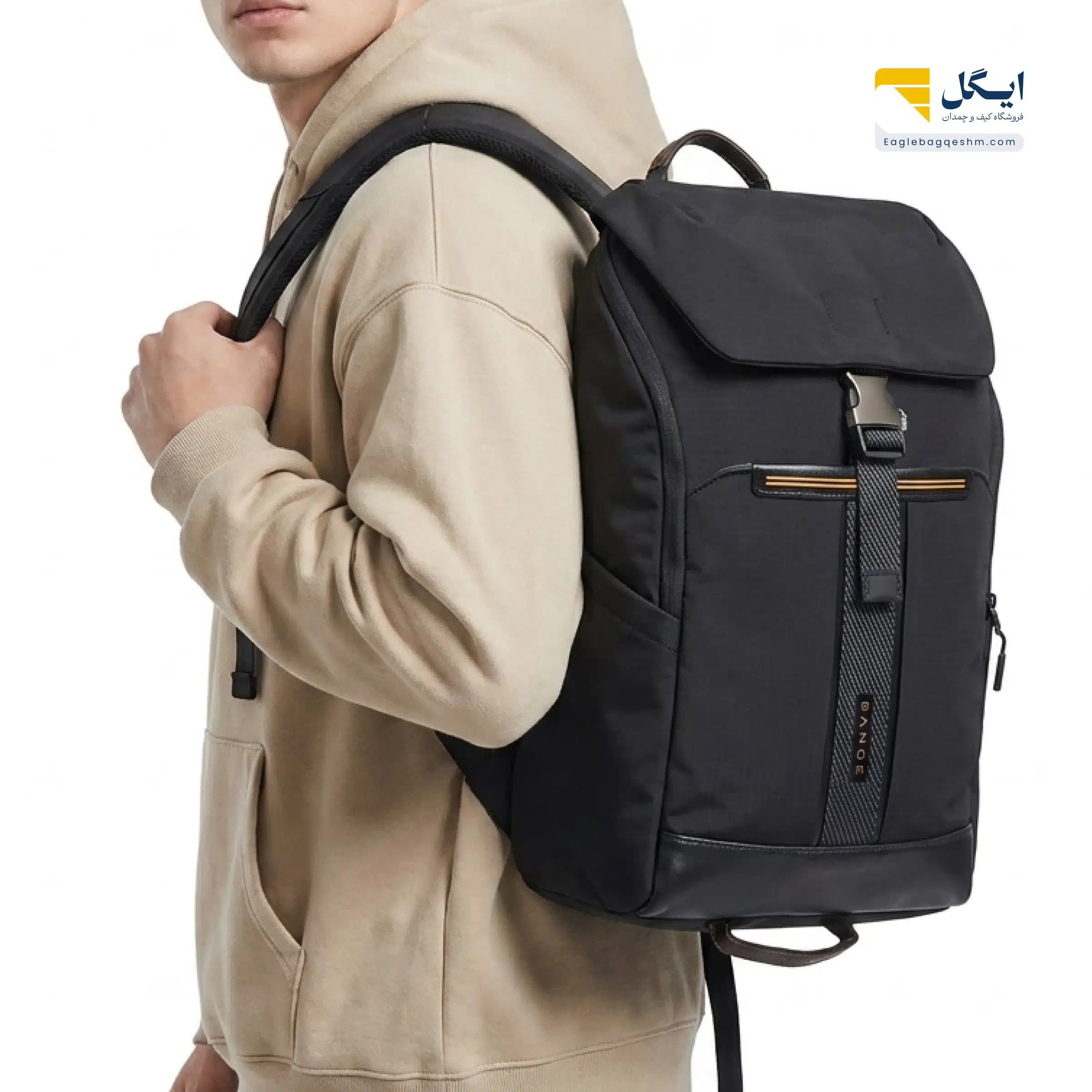 کولهپشتی بنج کد 8119 با طراحی دربدار، محفظه لپتاپ و پارچه اشبالت ضدآب