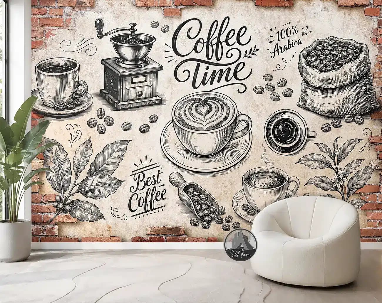 پوستر دیواری کافی شاپ طرح Coffee Time و قهوه وینتیج کد DA-(1101) | دکور کافه — تصویر ۷