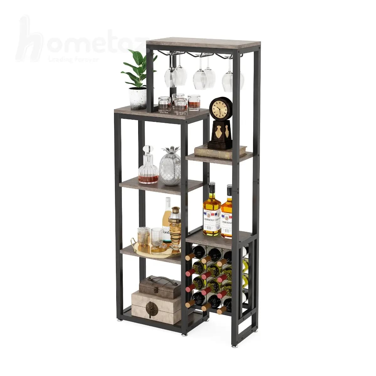 شلف کافی بار فلزی با صفحه چوب یا ام دی اف مدل ht2268 — تصویر ۱۰