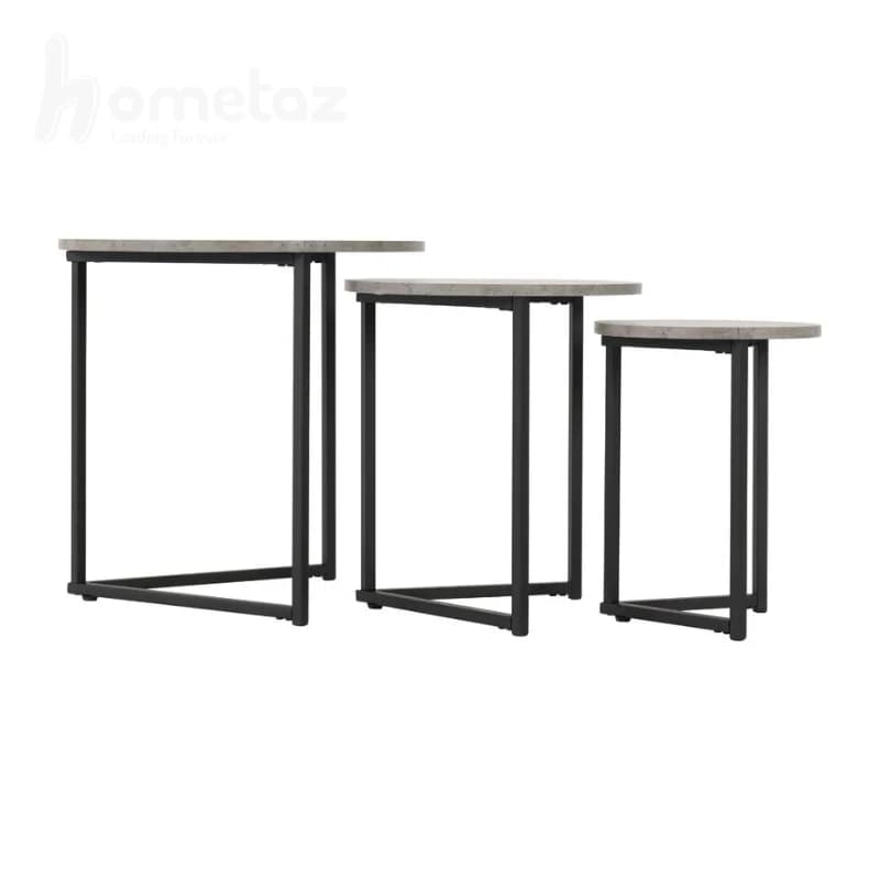 میز عسلی سه تکه پایه فلزی صفحه گرد مدل ht2469 — تصویر ۴