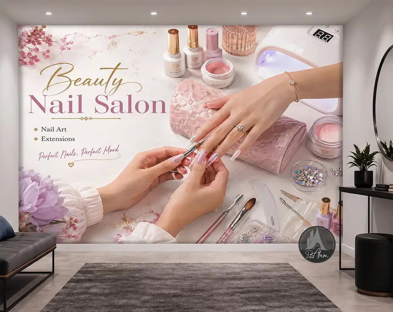 پوستر دیواری کاشت ناخن طرح Beauty Nail Salon کد DA-(7028) | دکور سالن کاشت ناخن — تصویر ۵