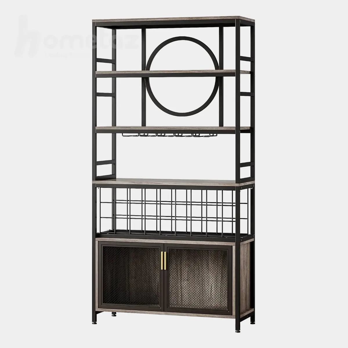 شلف کافی بار فلزی با صفحه mdf طرح چوب مدل ht2262 — تصویر ۱۲