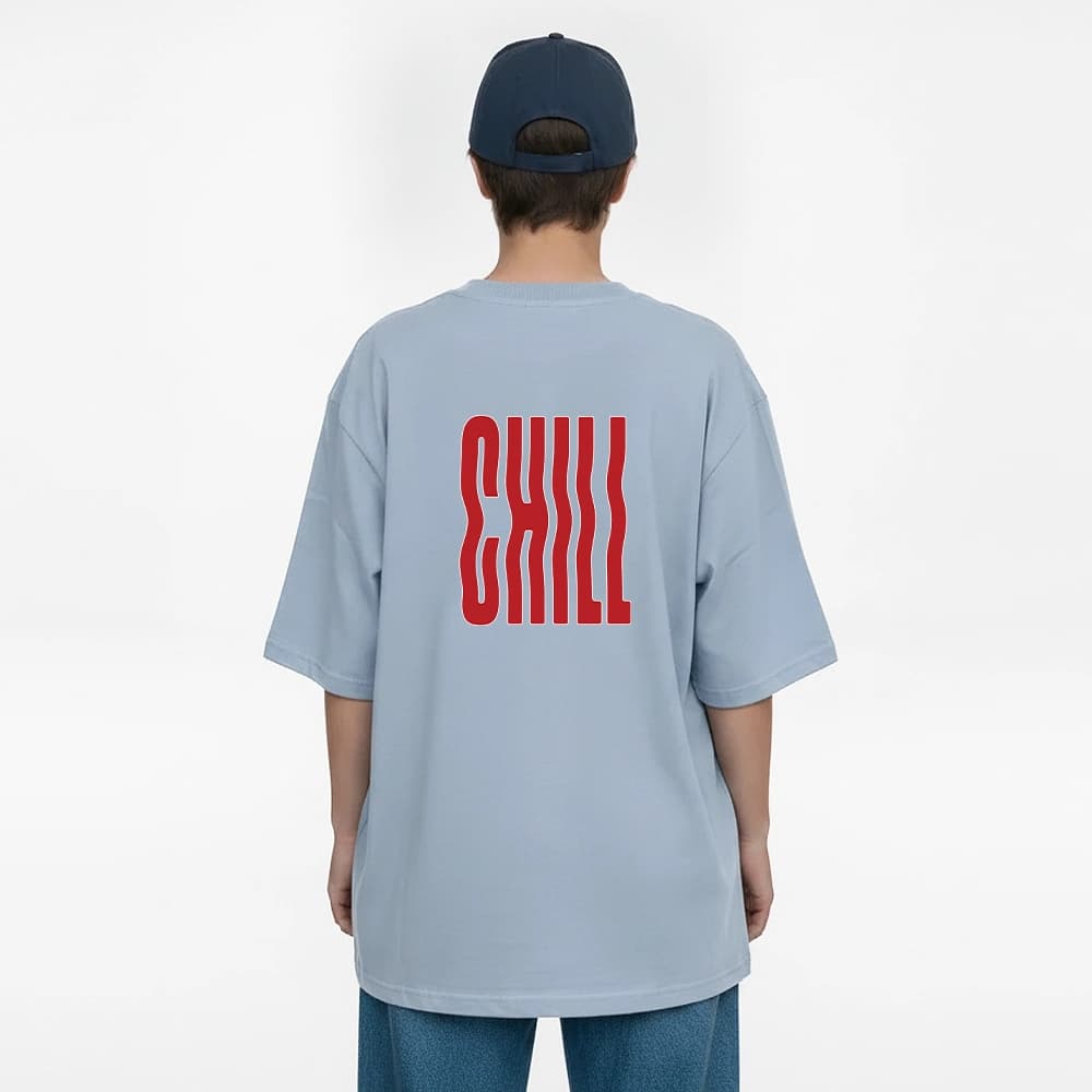تیشرت زنانه باکسی طرح chill سایز فری (پنبه ضمانتی) در 7 رنگ — تصویر ۱۱