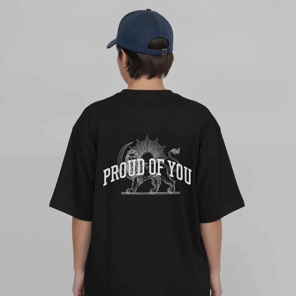 تیشرت زنانه باکسی طرح proud سایز فری (پنبه ضمانتی) در 7 رنگ — تصویر ۱۱