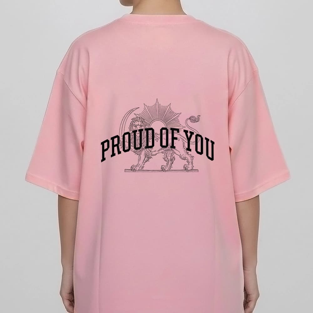 تیشرت زنانه باکسی طرح proud سایز فری (پنبه ضمانتی) در 7 رنگ — تصویر ۱۰