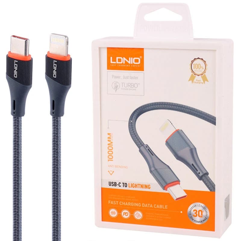 کابل تایپ سی به لایتنینگ فست شارژ 30 وات الدینیو LC631i طول 1 متر — تصویر ۵