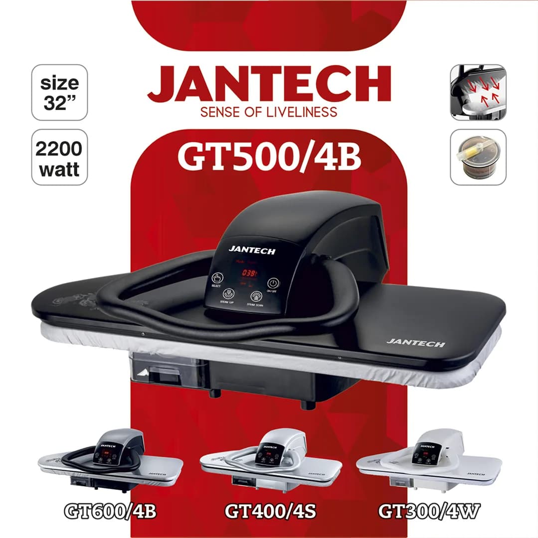 اتو پرس اتومات بخار دو طرفه ۳۲ اینچ نمایشگر دیجیتال جانتک مدل GT500 — تصویر ۲
