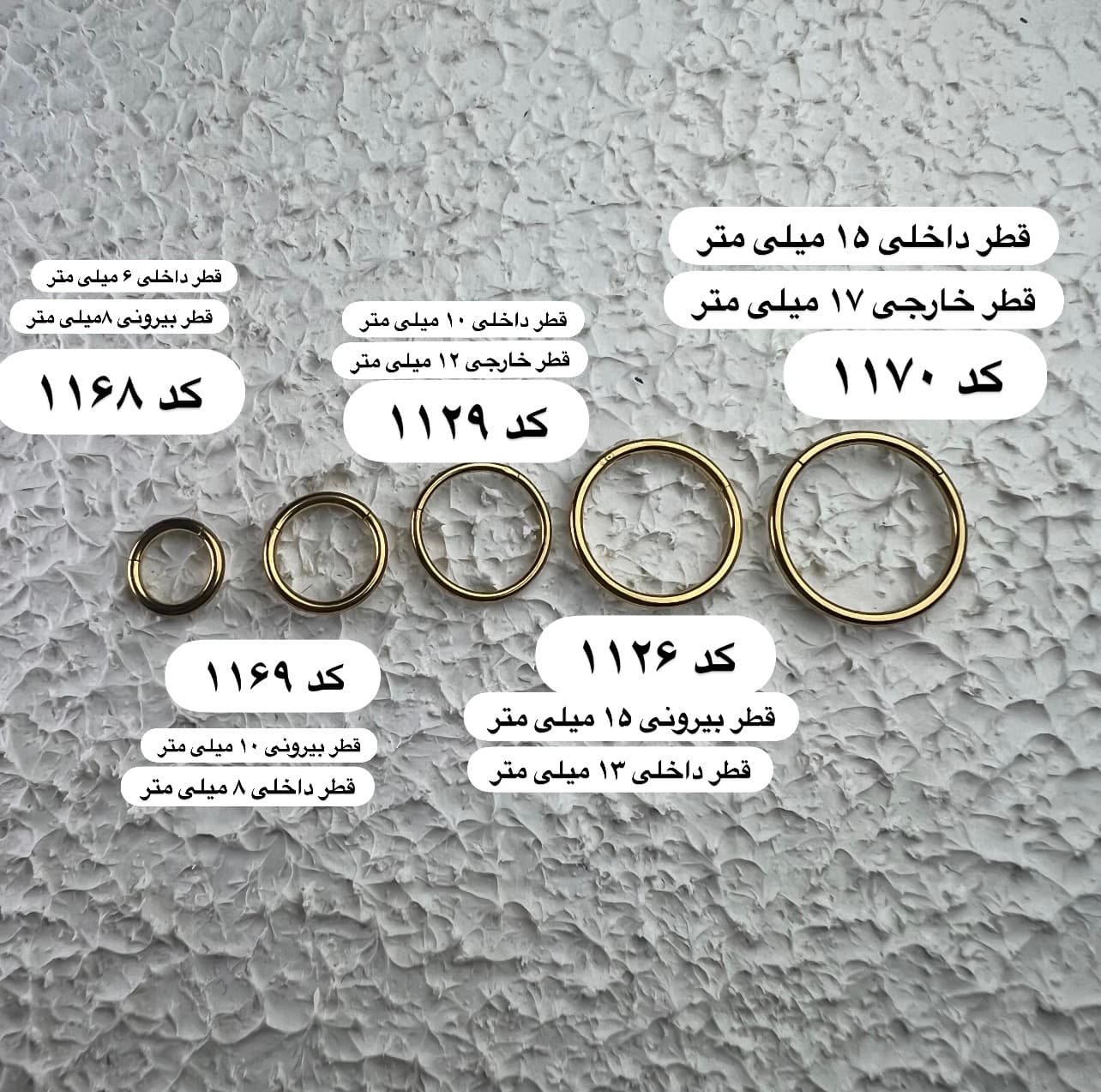 پیرسینگ حلقه ای طلایی 1168 (6mm) — تصویر ۵