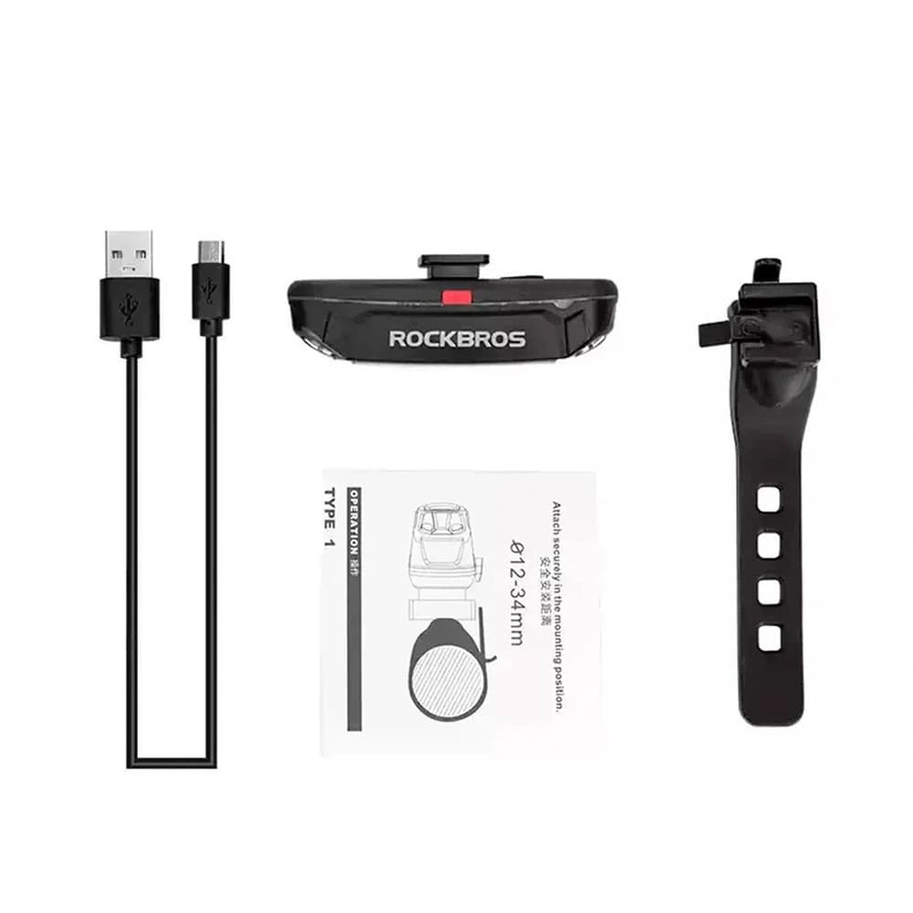 چراغ عقب دوچرخه راک براس مدل ROCKBROS A54-BK — تصویر ۱۱