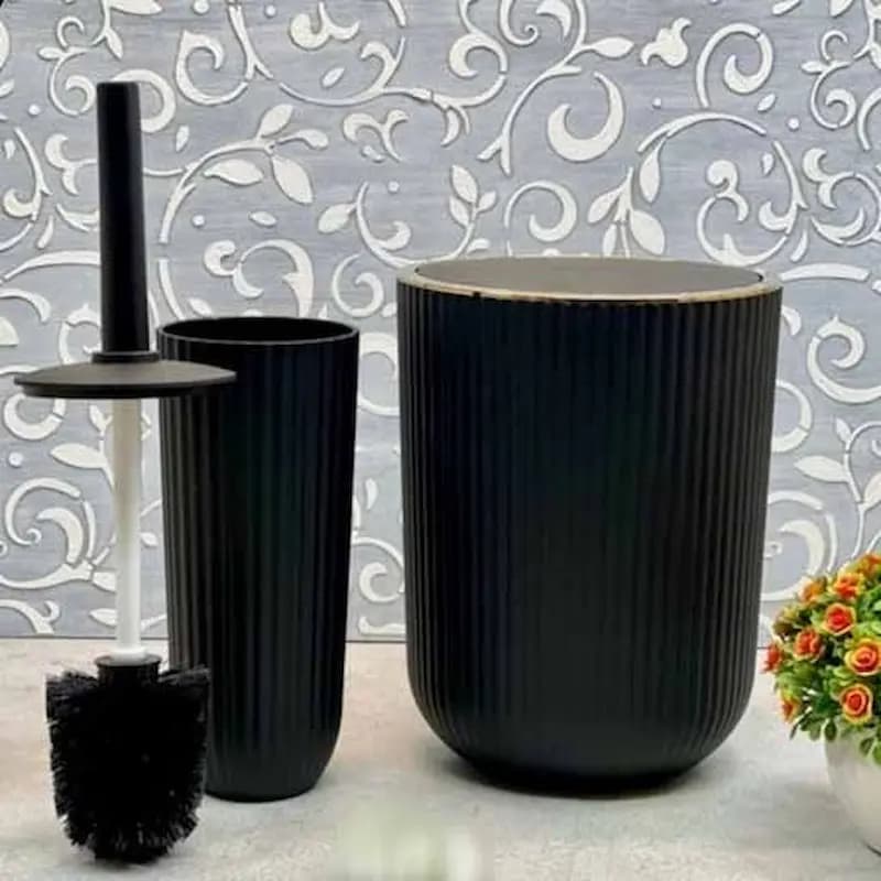 ست 2 تکه سطل بادبزنی و فرچه مدل گرد همارا (طرح زبرا) — تصویر ۶