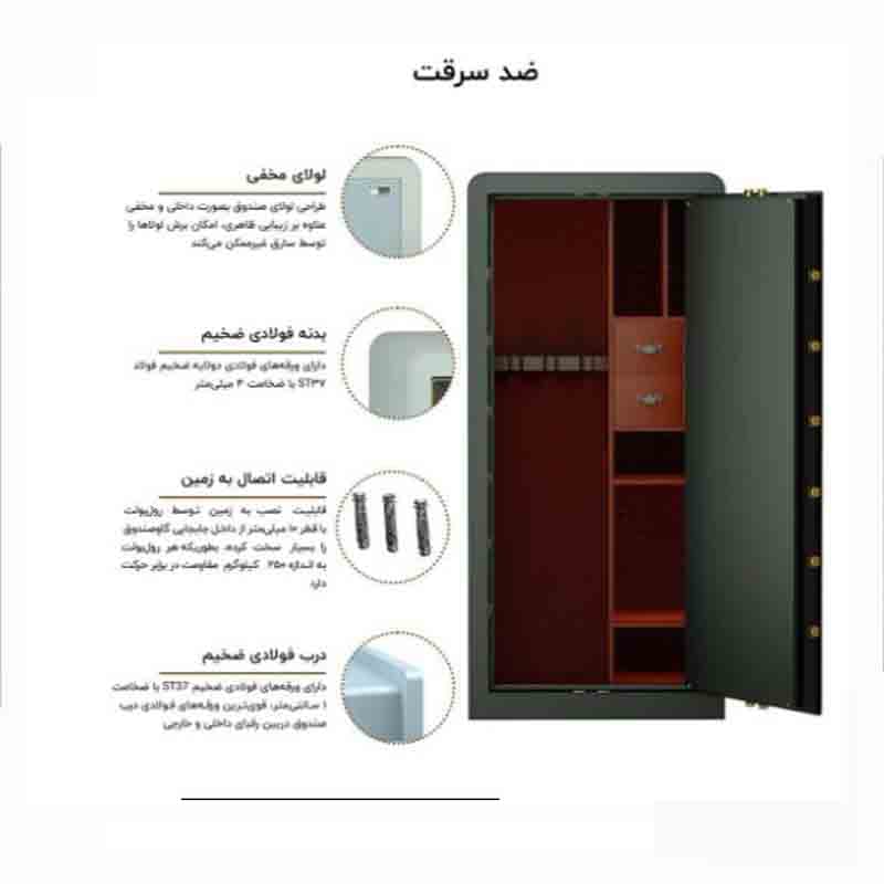 گاوصندوق الکترونیکی نسوز و ضدسرقت البرز مدل جااسلحه — تصویر ۷