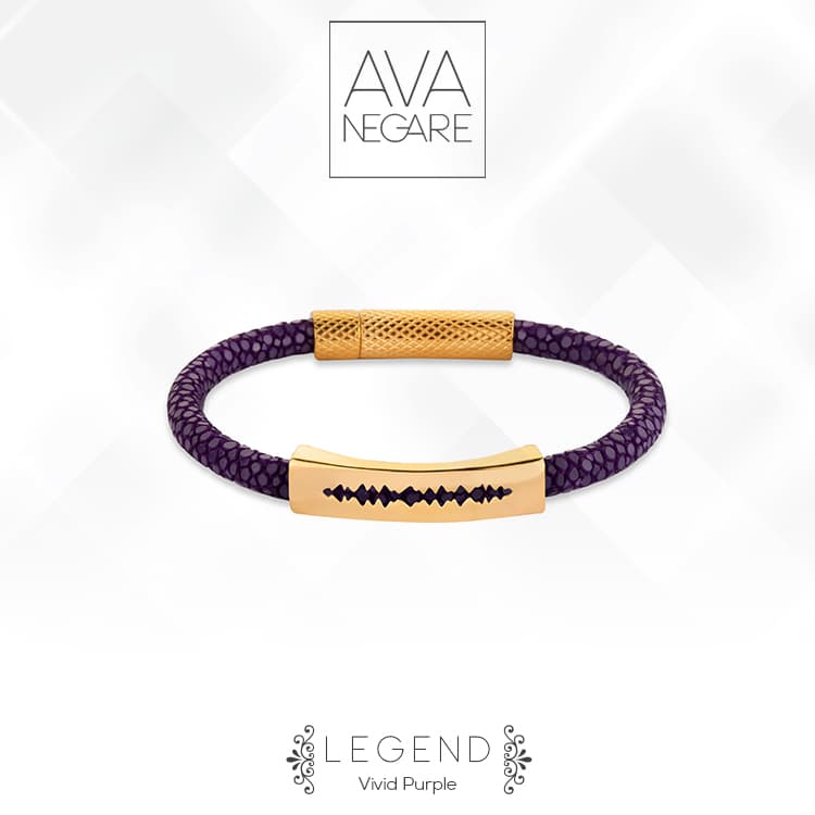 دستبند فرکانس صدا مدل Legend طلای ۱۸ عیار (Vivid Purple) — تصویر ۴