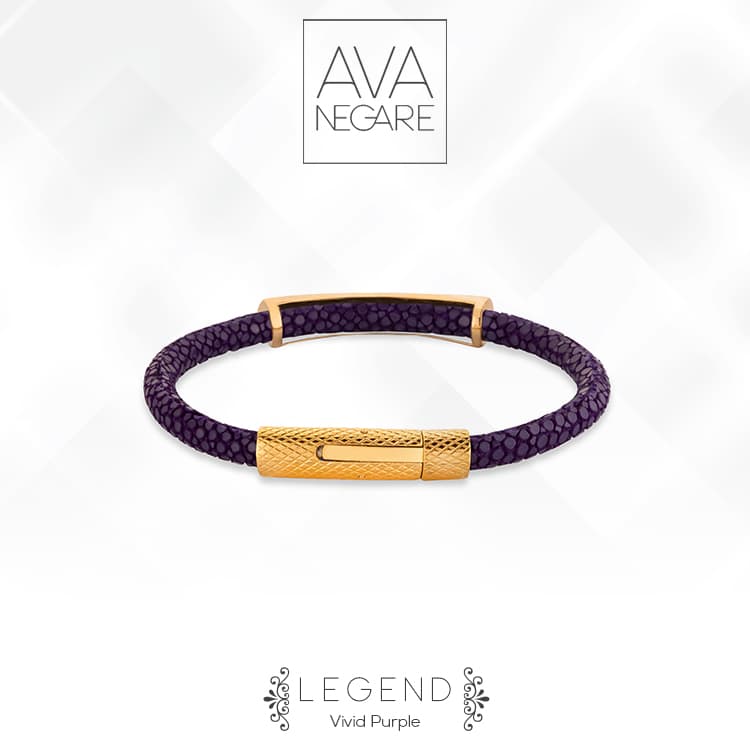 دستبند فرکانس صدا مدل Legend طلای ۱۸ عیار (Vivid Purple) — تصویر ۲