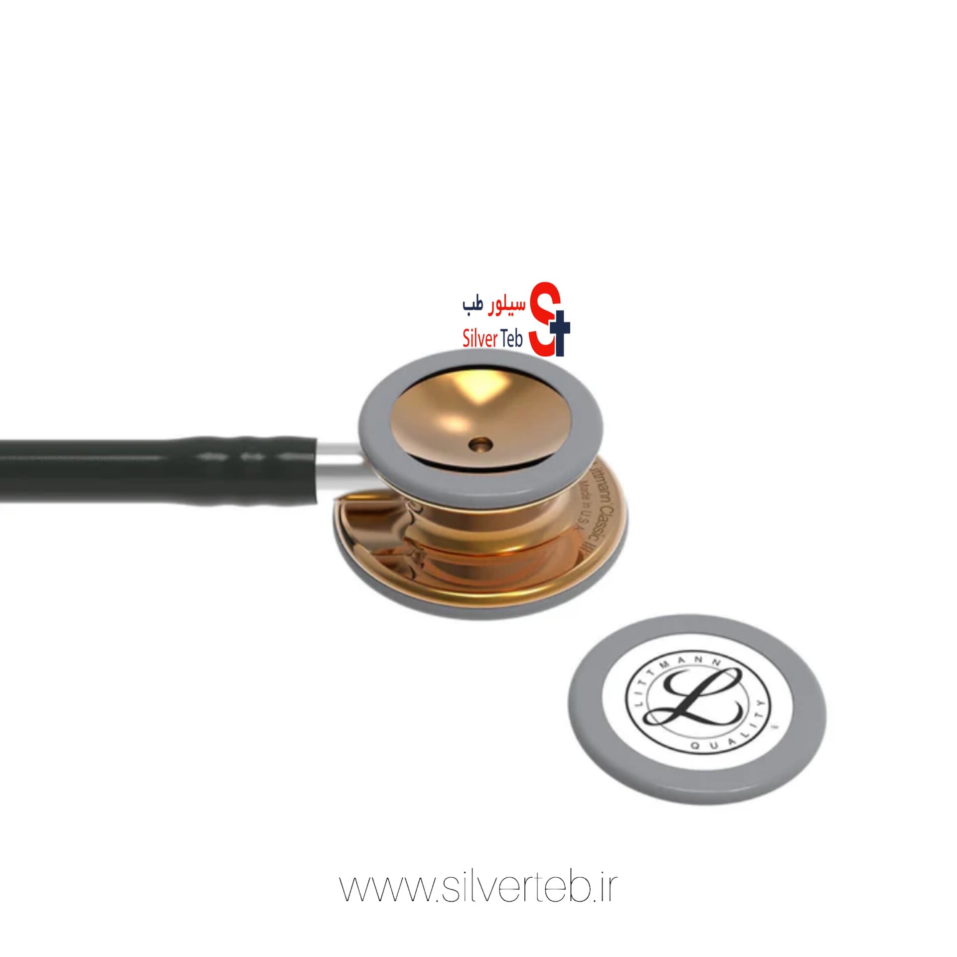 گوشی پزشکی لیتمن کلاسیک 3 کد 5646 مشکی مسی پولیش — تصویر ۱۰