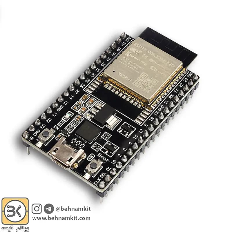 برد توسعه ESP32-DevKitC V4 مجهز به ESP32-WROOM-32D و مبدل CP2102
