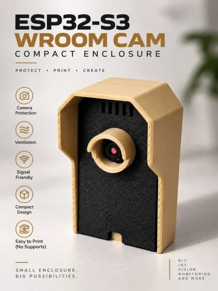 محفظه فشرده ESP32-S3 WROOM CAM | خدمات چاپ سه بعدی سفارشی — تصویر ۸
