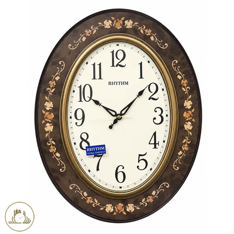 ساعت دیواری Rhythm ریتم چوبی مدل CMG298NR06 — تصویر ۲