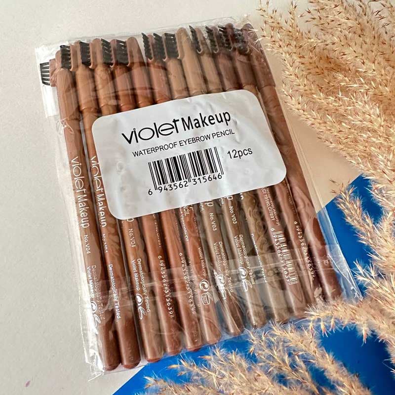 مداد ابرو قهوه ای فرچه دار ویولت Violet — تصویر ۳