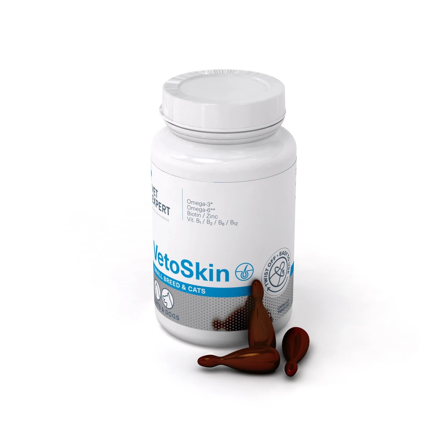 مکمل تقویت پوست و موی سگ و گربه VetoSkin وت اکسپرت — تصویر ۳