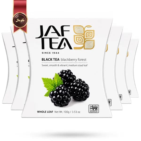 6 بسته چای سیاه میوه ای جف تی JAF TEA مدل جنگل شاه توت Blackberry Forest وزن 100 گرم (اورجینال) — تصویر ۳