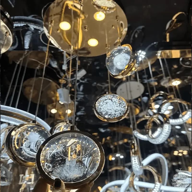 لوستر مدرن گوی کد M1047 — تصویر ۵