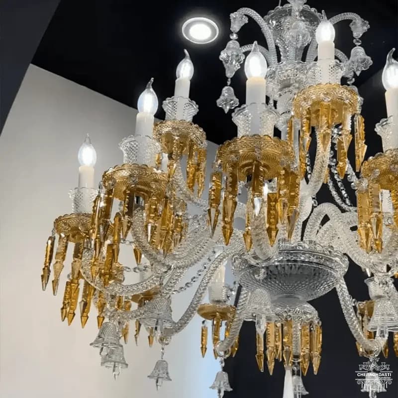 لوستر باکارا کریستال عسلی کد H1118 — تصویر ۷
