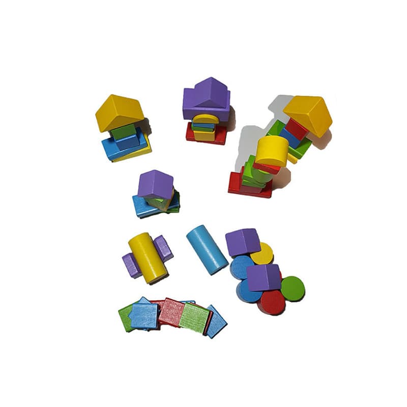 بلوک چوبی رنگی 50 تکه کودک مدل Colour Building Blocks — تصویر ۷