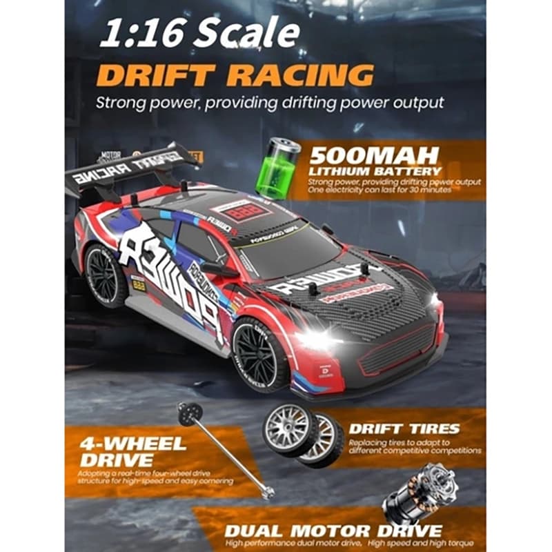 ماشین سوپر GT RC Drift 1:16 ماشین مسابقه ورزشی دیریفت — تصویر ۷