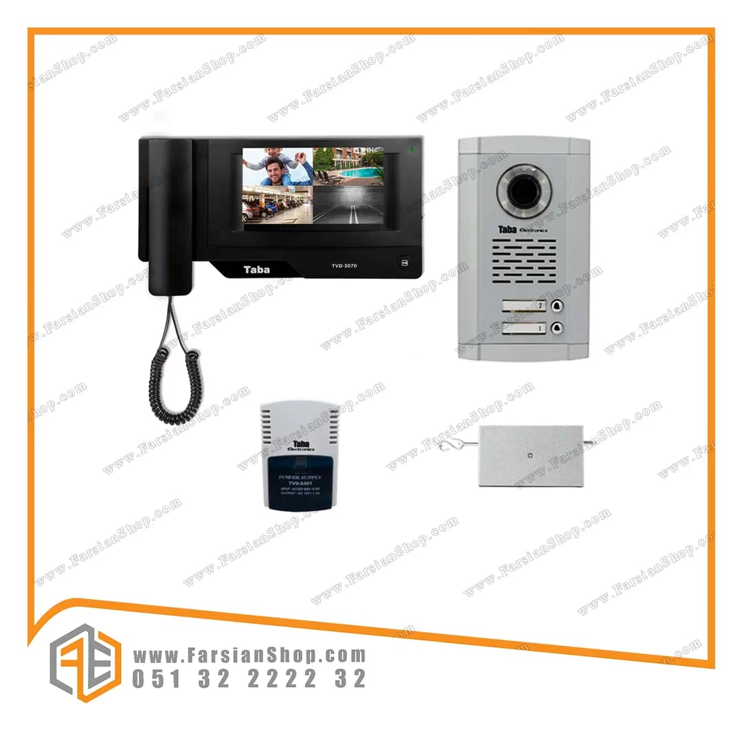 پکیج کامل آیفون تصویری تابا مدل 3070 با پنل 1860 سهند — تصویر ۴