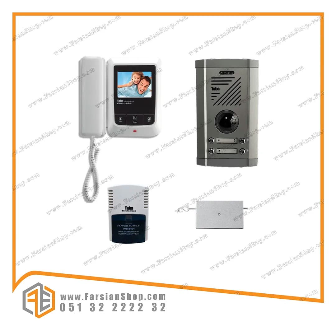 پکیج کامل آیفون تصویری تابا مدل 1090 با پنل 1820 ثمین — تصویر ۲