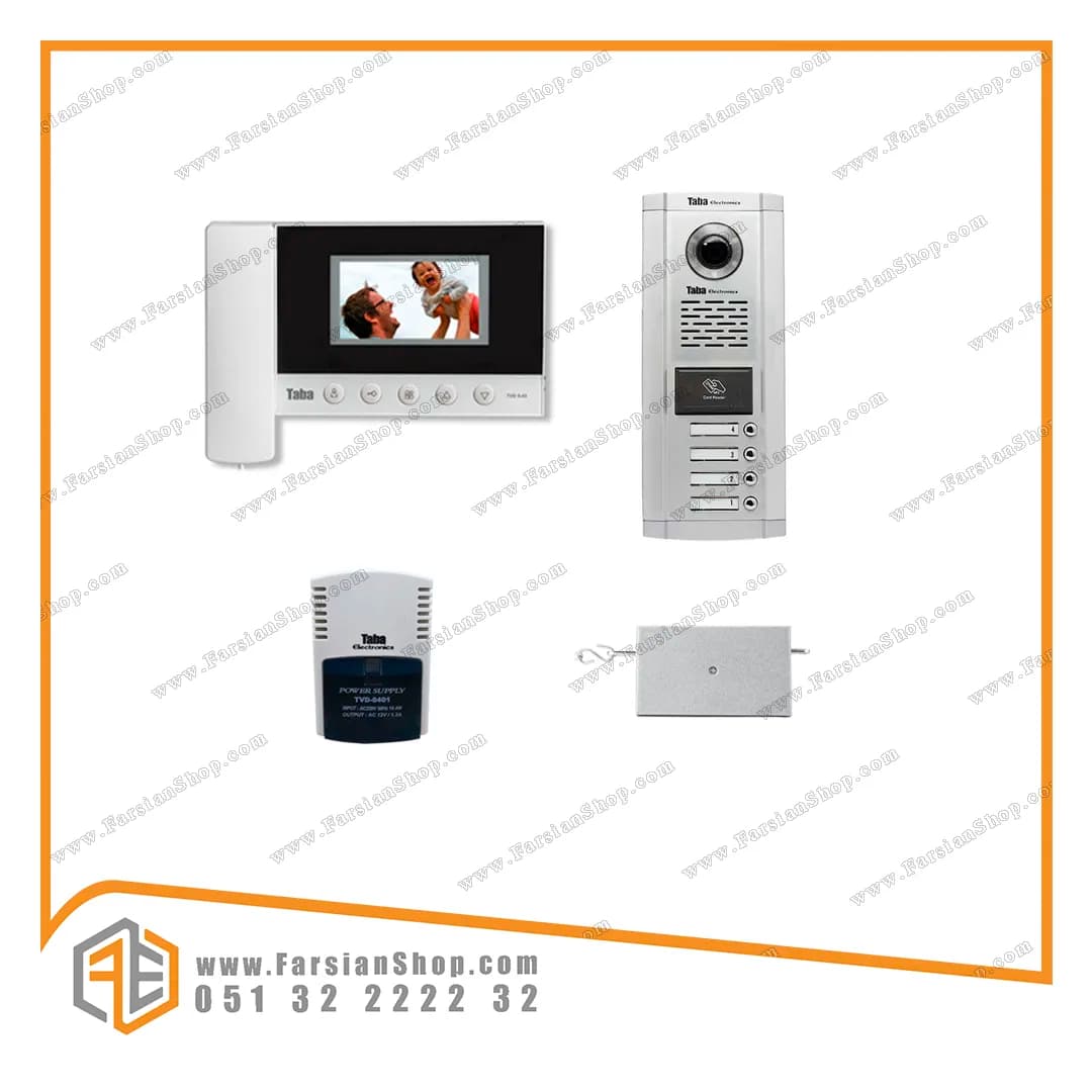 پکیج کامل آیفون تصویری تابا مدل 43-5 با پنل 1860 کارتخوان — تصویر ۲