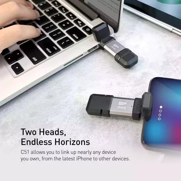 فلش مموری سیلیکون پاور Silicon Power مدل C51 ظرفیت 64 گیگابایت، USB 3.2 Gen 1، Type-C — تصویر ۹