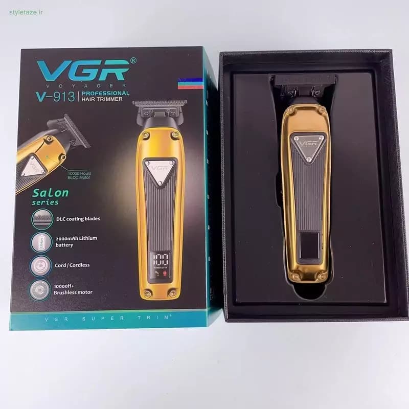 ماشین اصلاح و خط زن حرفه ای وی جی ار VGR 913 اصل — تصویر ۲