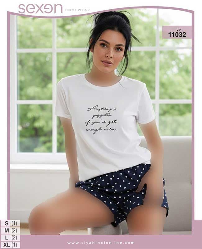 تیشرت و شورتک سایز نرمال sexen کد 11032 — تصویر ۲