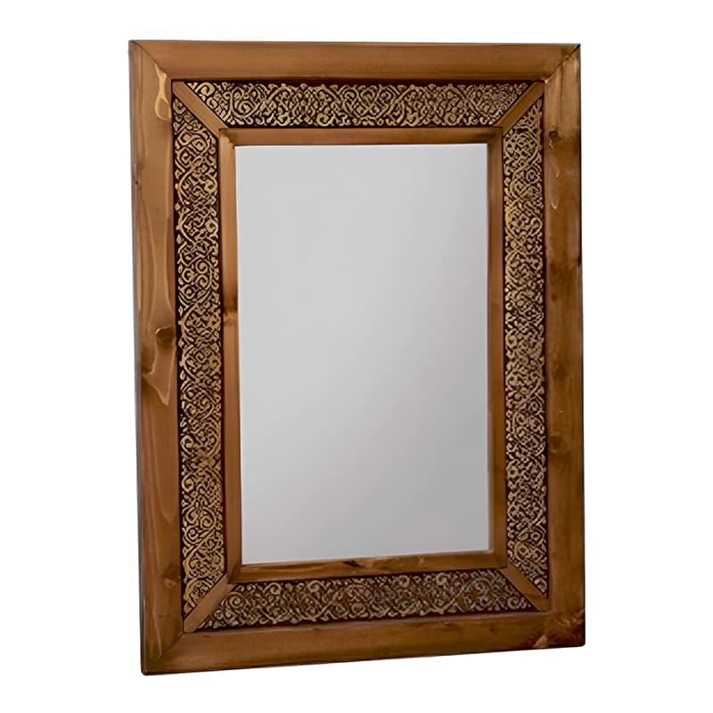 آینه 60*80 گل نقش طلایی