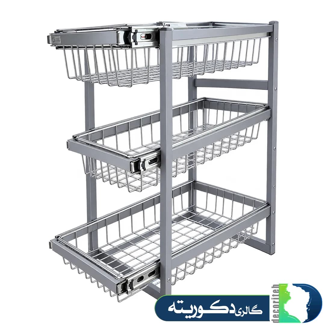 سبد سیب و پیاز پرتابل سه طبقه برند فراسازان — تصویر ۴