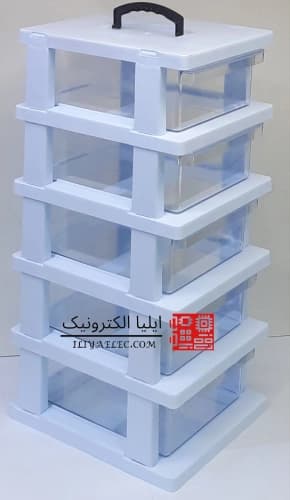 جعبه 5 کشو بزرگ 5 طبقه دسته دار E5 قناد پلاست — تصویر ۲