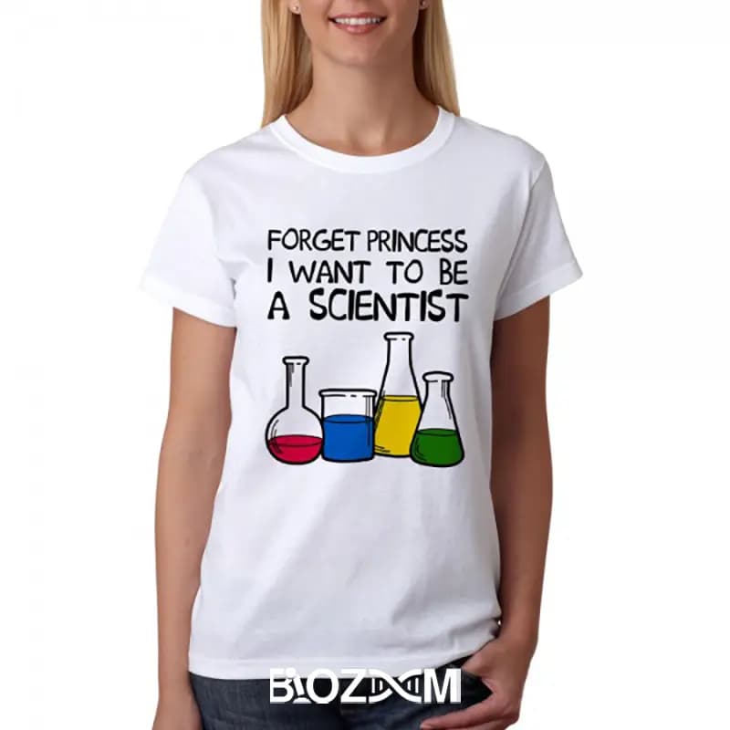 تیشرت طرح Forget Princess I Want to be a Scientist زیست شناسی – کد 123 — تصویر ۲
