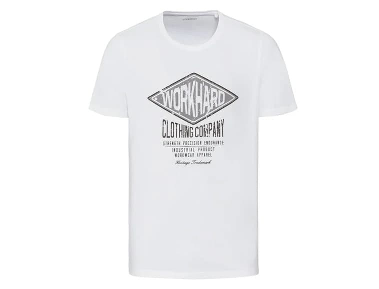 تیشرت سفید طوسی طرحدار مردانه لیورجی -T-SHIRT LIVERGY — تصویر ۴