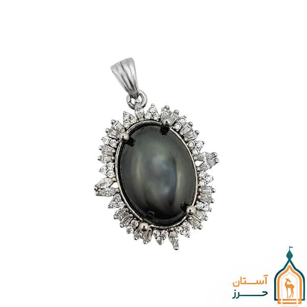 گردنبند حدید صینی زنانه نقره مدل دینا با حکاکی اذکار