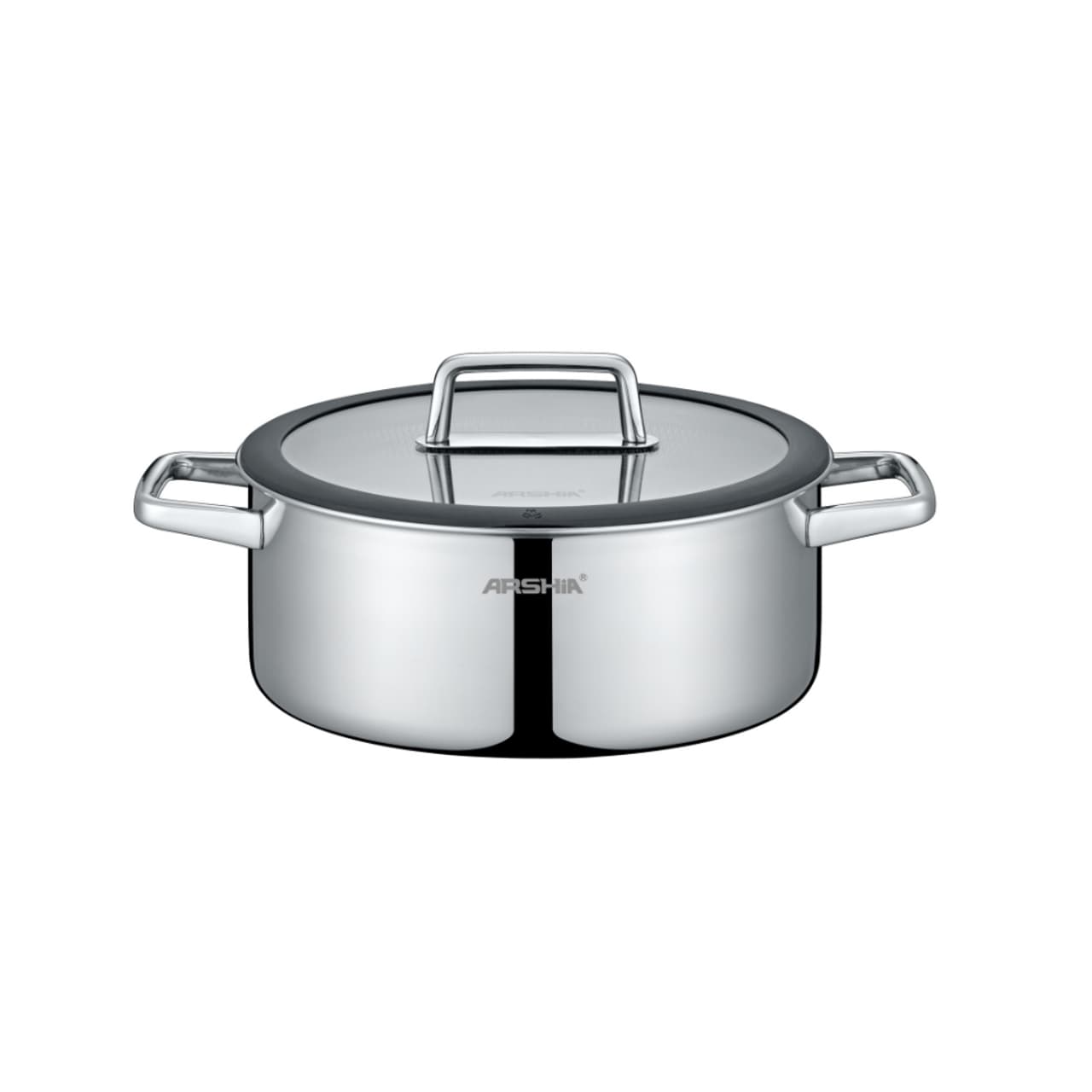 ماهی تابه دو دسته استیل کف لیزری عرشیا مدل3340