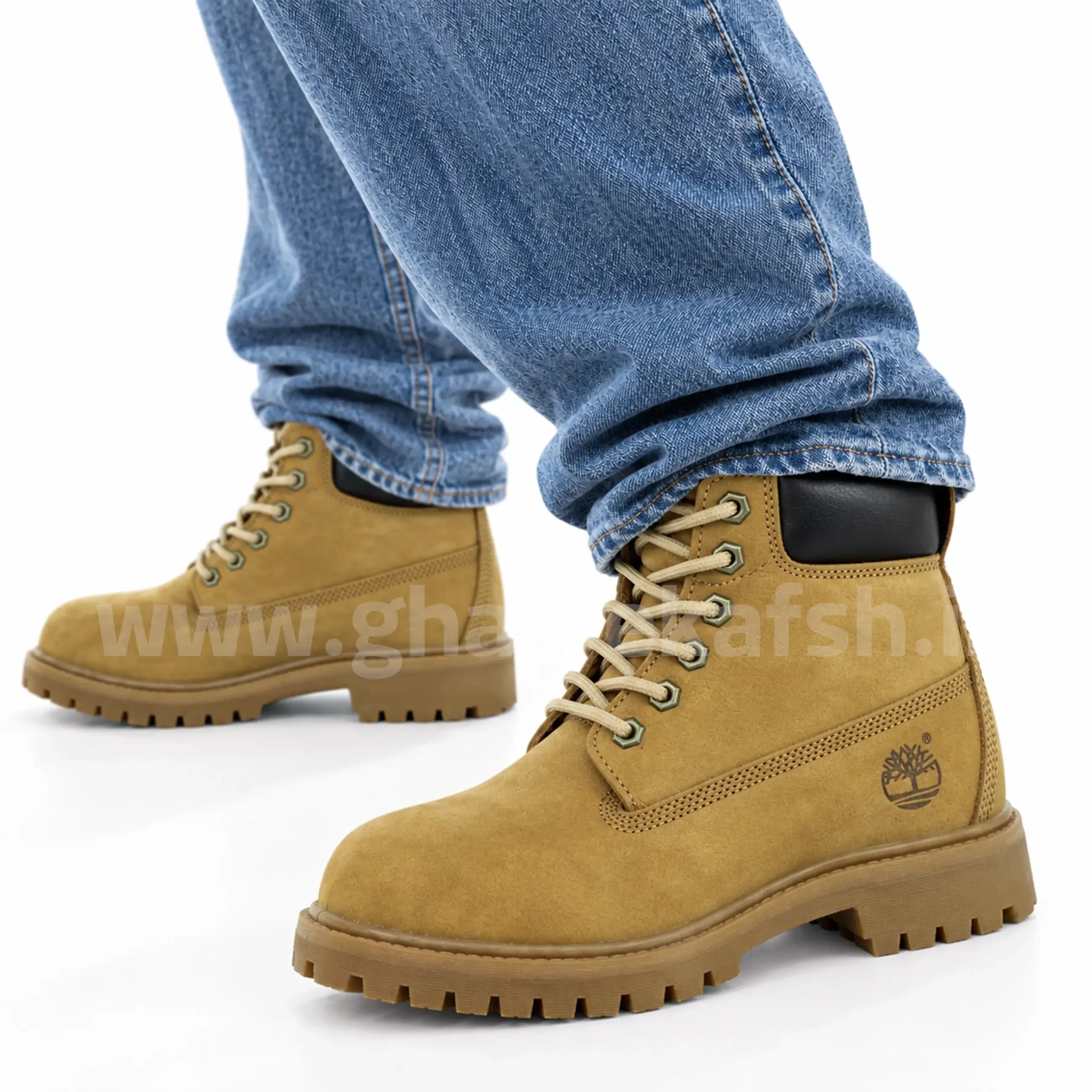 بوت تیمبرلند Timberland مردانه چرم طبیعی رنگ طلایی کد 2872 — تصویر ۸