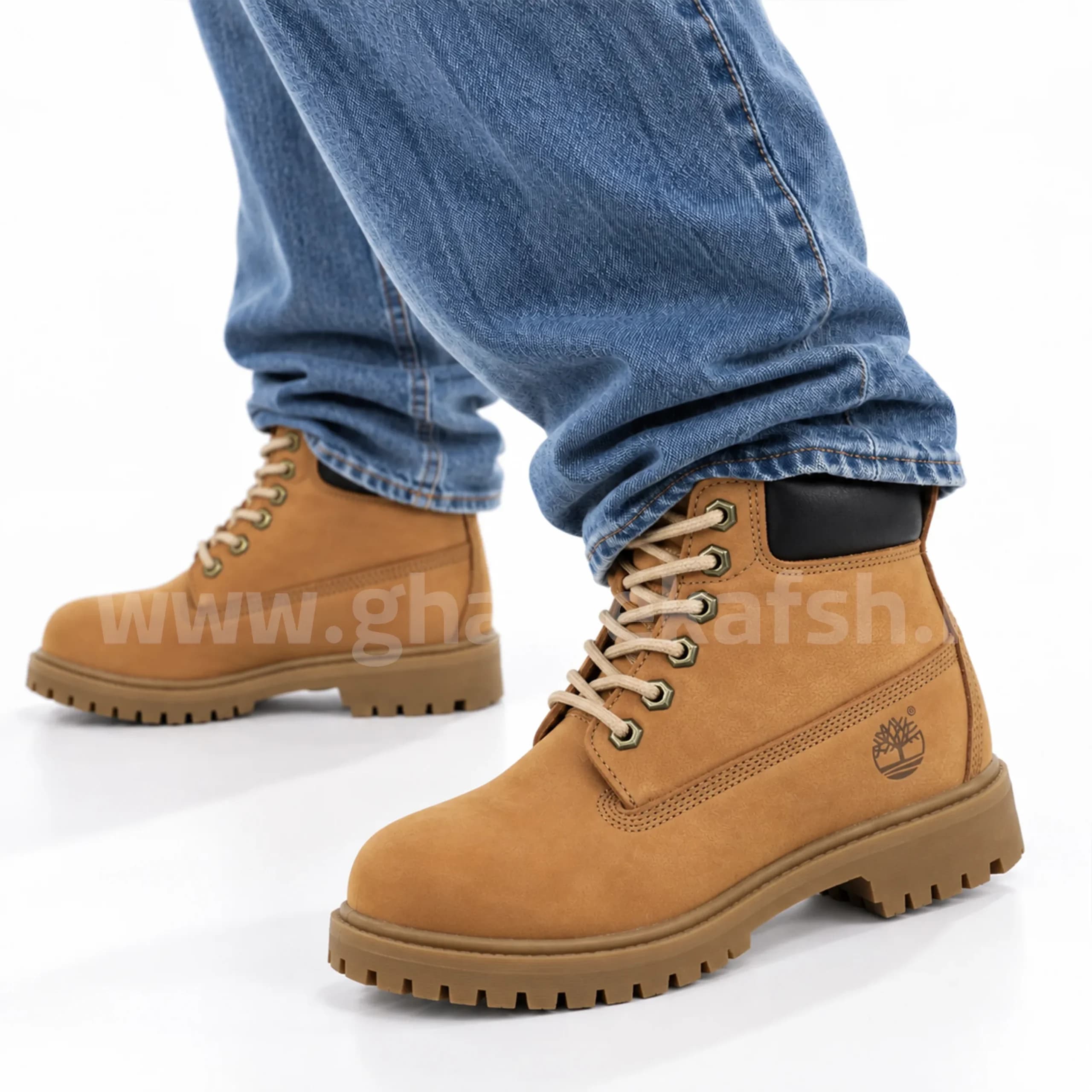 بوت تیمبرلند Timberland مردانه چرم طبیعی رنگ پرتغالی کد 2533 — تصویر ۸