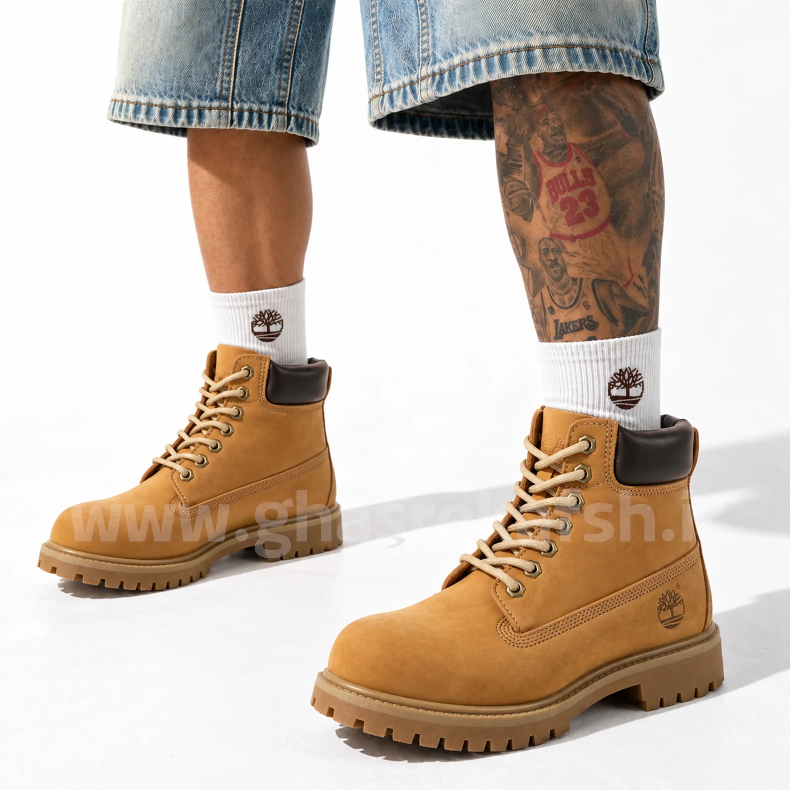 بوت تیمبرلند Timberland مردانه چرم طبیعی رنگ پرتغالی کد 2533